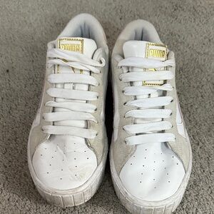 Puma White and Gray Casual Sneakers